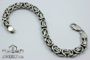 Big bracelet "David" of sterling silver for men, фото